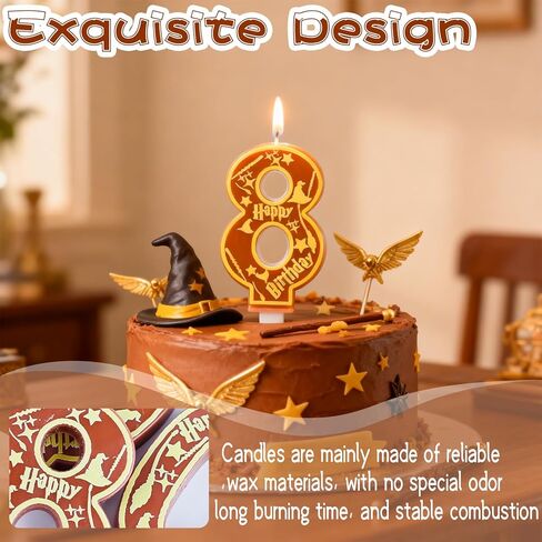 المعالج السحري حزب هاري عيد ميلاد الشموع رقم 7 شمعة كعكة توبر معالج المدرسة بوتر تحت عنوان سعيد 7 عيد ميلاد كعكة الزينة للبنين الفتيات الاطفال الطرف تفضل اللوازم الزينة in Kuwait