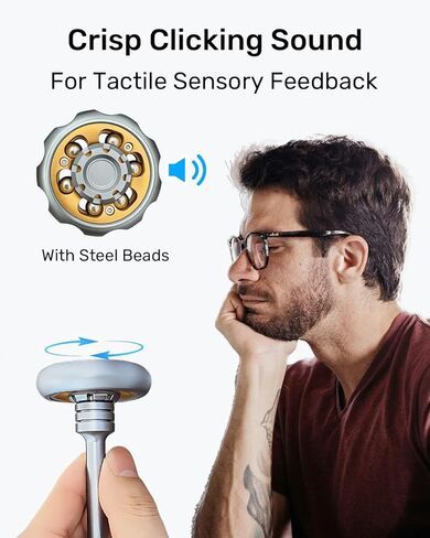 ألعاب فيدجيت معدنية للبالغين - لعبة فيدجيت بمقبض 2 في 1 صوت نقرة أو دوران سلس صامت لتخفيف التوتر والقلق وتحسين التركيز، ألعاب مكتب مكتب ADHD EDC in Kuwait