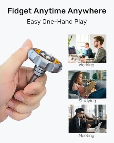 ألعاب فيدجيت معدنية للبالغين - لعبة فيدجيت بمقبض 2 في 1 صوت نقرة أو دوران سلس صامت لتخفيف التوتر والقلق وتحسين التركيز، ألعاب مكتب مكتب ADHD EDC in Kuwait