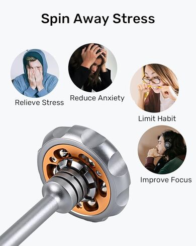 ألعاب فيدجيت معدنية للبالغين - لعبة فيدجيت بمقبض 2 في 1 صوت نقرة أو دوران سلس صامت لتخفيف التوتر والقلق وتحسين التركيز، ألعاب مكتب مكتب ADHD EDC in Kuwait