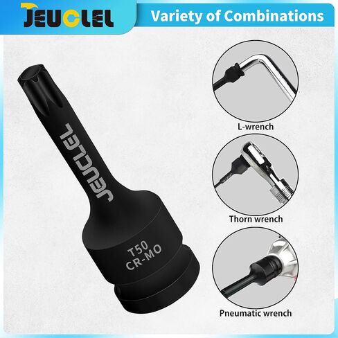 T70 Torx Star 6 Point Impact Bit Socket, T70 1/2-Inch Square Drive 3-Inch Long Torx Socket, Cr-Mo Steel Lengthen Screwdriver Socket Adapter Tool in Saudi Arabia
