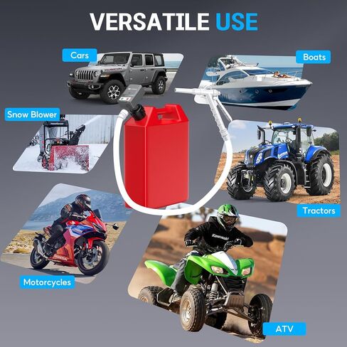 Portable Fuel Transfer Pump - Nozzle for Quick Flow Control, Battery Powered, 3.2 GPM, No Spill, 3 Tank Adapters for Gas, Diesel, Kerosene, Water (Grey) in Saudi Arabia