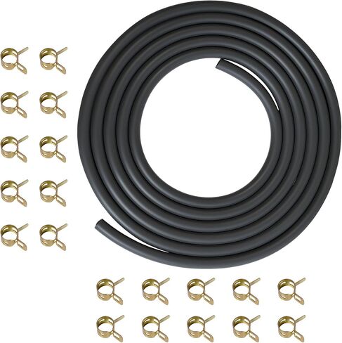 1/4 Inch ID Fuel Line Hose 10ft with 20 Clamps Kit - Replacement for Small Engines - Compatible with Kawasaki Kohler Briggs & Stratton Small Gas Diesel Powersports Engines and Generators in Saudi Arabia
