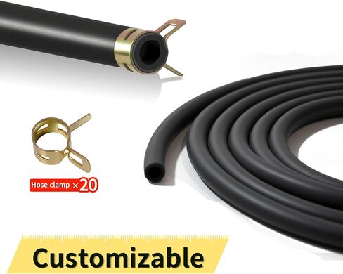 1/4 Inch ID Fuel Line Hose 10ft with 20 Clamps Kit - Replacement for Small Engines - Compatible with Kawasaki Kohler Briggs & Stratton Small Gas Diesel Powersports Engines and Generators in Saudi Arabia