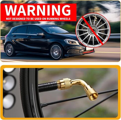 Tire Valve Extender, 4 Pcs 90 Degree Tire Valve Extension Universal Brass Valve Stem Extenders Adaptor Compatible for Passenger Cars, Bicycles, Motorcycles, RV, Trailers in Saudi Arabia