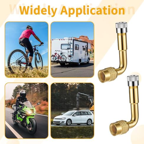 Tire Valve Extender, 4 Pcs 90 Degree Tire Valve Extension Universal Brass Valve Stem Extenders Adaptor Compatible for Passenger Cars, Bicycles, Motorcycles, RV, Trailers in Saudi Arabia