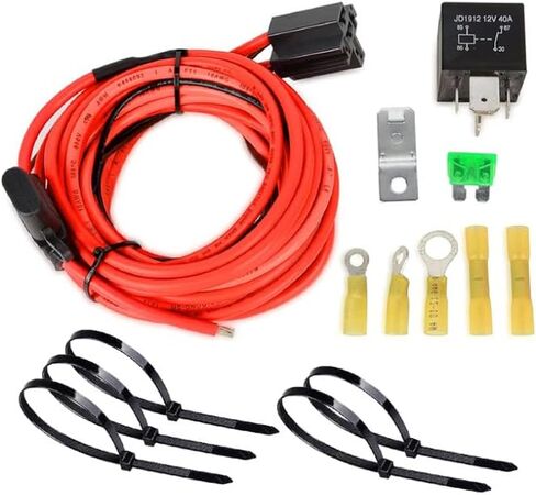 Electric Fuel Pump Relay Kit 40 AMP Waterproof Switch Heavy Duty Long Wires Universal Fit 12V System P/N 30247 in Saudi Arabia