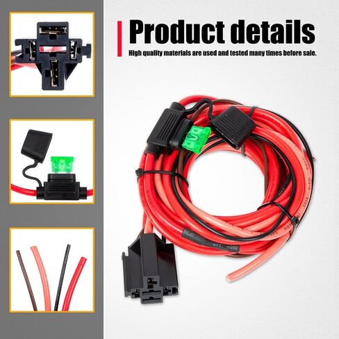 Electric Fuel Pump Relay Kit 40 AMP Waterproof Switch Heavy Duty Long Wires Universal Fit 12V System P/N 30247 in Saudi Arabia
