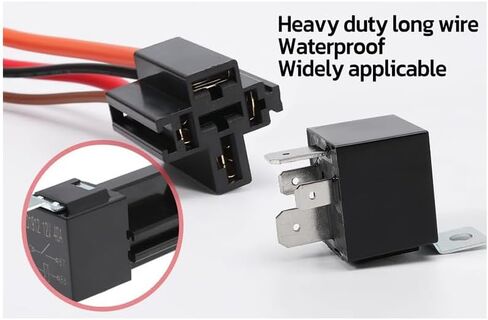 Electric Fuel Pump Relay Kit 40 AMP Waterproof Switch Heavy Duty Long Wires Universal Fit 12V System P/N 30247 in Saudi Arabia