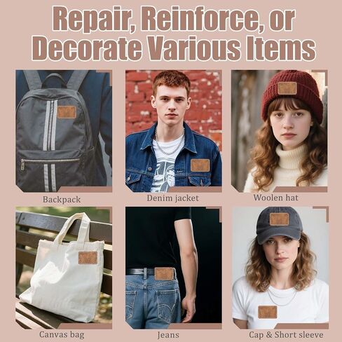 Brown Leather Adhesive Patches for Laser Engraving, 3 x 2 Inches, 50 Pieces, Compatible with Hats, Backpacks, Clothes, Bags in Saudi Arabia