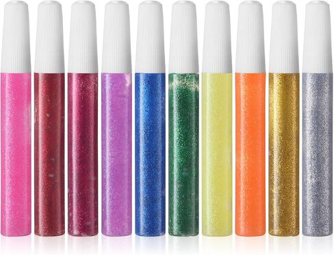 10 Pcs 10 Color Glitter Glue Sticks for Crafts Perfect Glitter Stick for DIY Arts School Projects, Scrapbooking, and Art Creations (10 Color) in Saudi Arabia