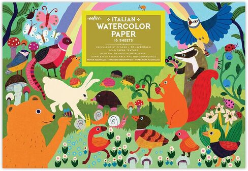 eeBoo Piece & Love: لوحة ألوان مائية Seaside Garden - 16 ورقة، 85 رطل، كتاب 9.5 × 6.5، فنون وحرف للبالغين in Kuwait