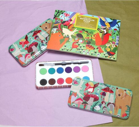 eeBoo Piece & Love: لوحة ألوان مائية Seaside Garden - 16 ورقة، 85 رطل، كتاب 9.5 × 6.5، فنون وحرف للبالغين in Kuwait