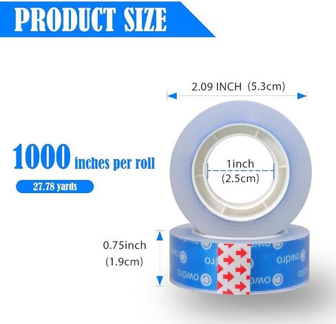 3 Rolls Clear Tape Refills for Dispenser, Easy Tear by Hands in Saudi Arabia
