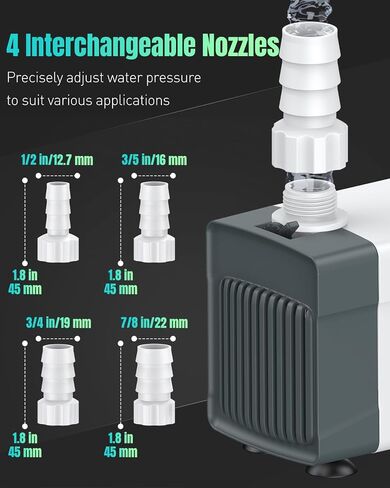 Pawfly Aquarium Submersible Water Pump 800 GPH Ultra Quiet Water Fountain Pump with 8.2 ft. Lift Height Adjustable Water Pump for Fish Tanks Ponds Gardens Waterfalls Statuary and Sumps in Kuwait