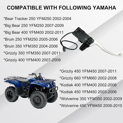 أسطوانة الفرامل الأمامية اليمنى متوافقة مع Yamaha Bear Tracker 250 Big Bear 250 400 Bruin 250 350 Grizzly 350 400 450 Kodiak 400 450 Wolverine 350 الجزء # 5KM-2583T-01-00 كروم أسود in Saudi Arabia