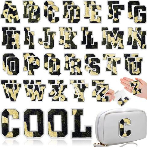 WILLBOND 52 Pcs Christmas Alphabet Patches Self Adhesive Letter Patches Embroidered Applique Alphabet Chenille Stickers DIY Personalized Name Tags for Clothes Bags(Plaid) in Saudi Arabia