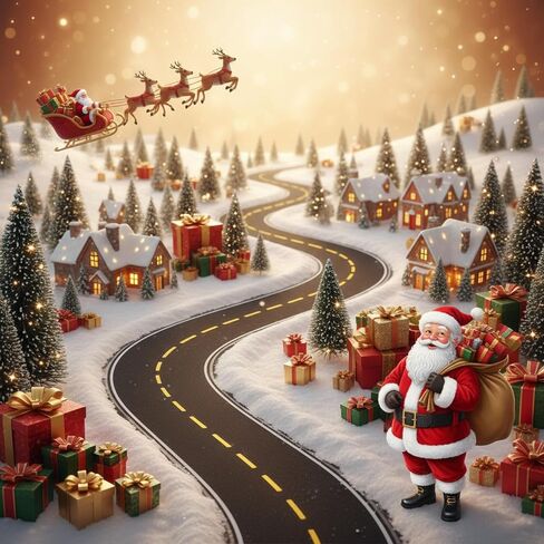 12 Pcs Christmas Race Party Decorations Track Felt Roadway Tape Set - 39"x4" Straight & 8"x4" Curve for Cars, Road for Wall Floor Car Themed Birthday Party Decor in Saudi Arabia