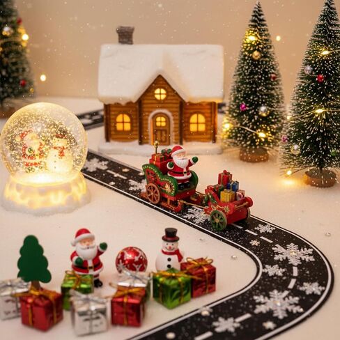 12 Pcs Christmas Race Party Decorations Track Felt Roadway Tape Set - 39"x4" Straight & 8"x4" Curve for Cars, Road for Wall Floor Car Themed Birthday Party Decor in Saudi Arabia