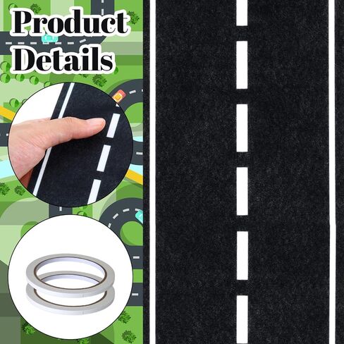 12 Pcs Christmas Race Party Decorations Track Felt Roadway Tape Set - 39"x4" Straight & 8"x4" Curve for Cars, Road for Wall Floor Car Themed Birthday Party Decor in Saudi Arabia