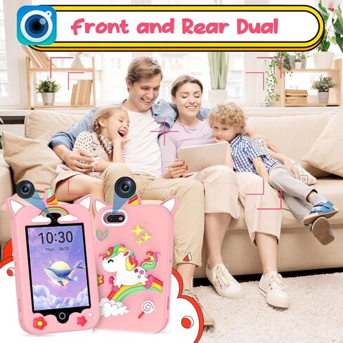ele ELEOPTION 4G Smart Phone for Kids Toys with SIM Card, Touchscreen Toy Phone Interactive GPS Cell Phone for 3 4 5 6 7 8 9 10 Year Old Girls Boys Christmas Birthday Calling Smartphone Gifts Pink in Kuwait