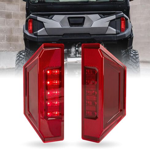 مصابيح خلفية LED مناسبة لـ Polaris Ranger 570 بالحجم الكامل 2013-2025 XP 900 CREW GENERAL XP4 1000 4 2017-2026 ضوء إيقاف تشغيل الفرامل الخلفية استبدال 2412774 2411866 ضوء خلفي لتجميع UTV (قطعتان أحمر) in Kuwait