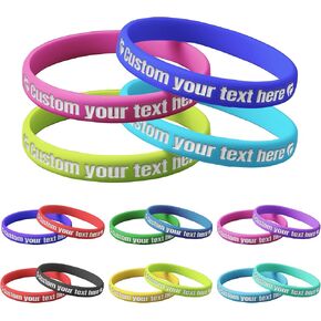 Custom rubber bracelets 50-1000PCS Bulk Personalized Silicone Wristbands for Events. customized Wristbands with Holiday gifts,promotions,Events,Support, Fundraisers, Awareness in Saudi Arabia