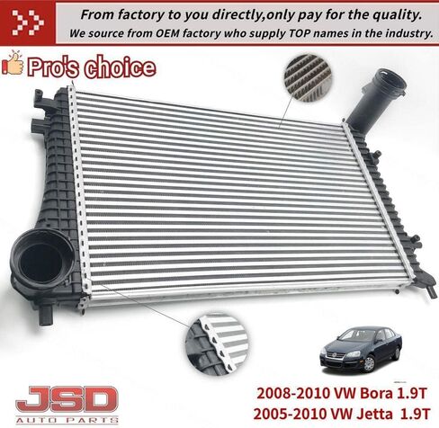 JSD E112 Intercooler Charge Air Cooler fits Volkswagen 2005-2010 Jetta 08-10 Bora L4 1.9L TDI Ref# 4401-1103 in Saudi Arabia
