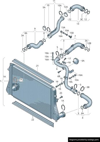 JSD E112 Intercooler Charge Air Cooler fits Volkswagen 2005-2010 Jetta 08-10 Bora L4 1.9L TDI Ref# 4401-1103 in Saudi Arabia
