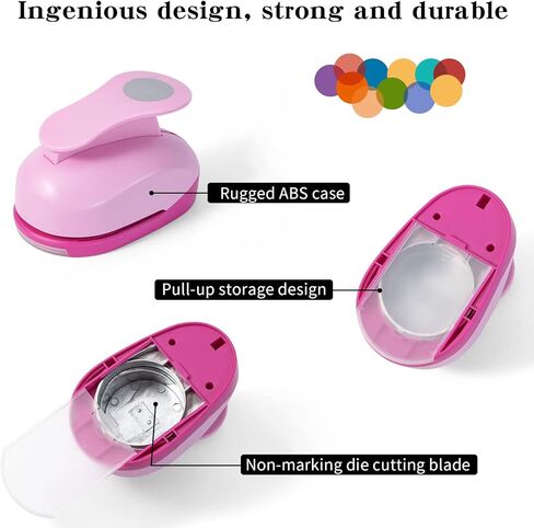 Katfort 1 Inch Circle Punch, Circle Hole Punch 2pcs, Circle Punches for Paper Crafts, Cardstock, Brand Label, Gift Wrapping, Greeting Cards and Scrapbooks, Blue in Kuwait