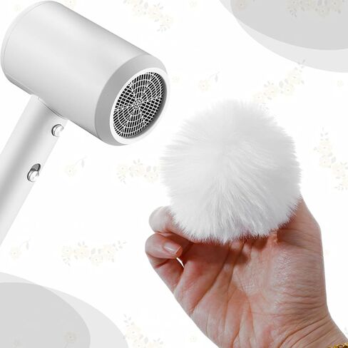 12 PCS Fluffy Pom Poms Crochet Accessories, Removable Fox Faux Fur Pom Poms Balls with Snap Button for Hats, Shoes, Keychains, Scarves, Gloves Knitting Hat Pompoms Crafts Supplies, 2.75 Inches(White) in Kuwait