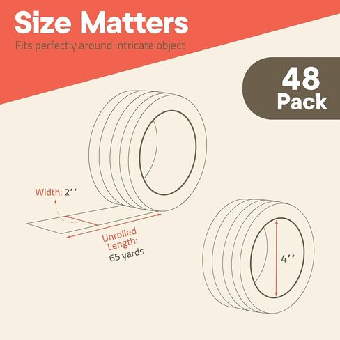 Clear Packing Tape Heavy Duty 6 Rolls, 1.7mil Thickness, Strong Adhesive for Shipping, Moving & Packaging, 1.88" Wide x 60 Yards Per Roll, Smooth Unroll, Clear Finish, Fits Standard Dispensers in Saudi Arabia