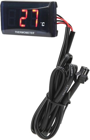 شاشة LCD عالمية للدراجات النارية DC12V مقياس درجة حرارة الماء النحيف، مقياس درجة حرارة الماء الرقمي مع تي شيرت 16 مم، شاشة عالية الوضوح لمراقبة محرك الدراجة النارية، نطاق 0-120 درجة مئوية (إضاءة خلفية حمراء) in Kuwait