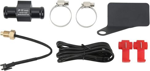 شاشة LCD عالمية للدراجات النارية DC12V مقياس درجة حرارة الماء النحيف، مقياس درجة حرارة الماء الرقمي مع تي شيرت 16 مم، شاشة عالية الوضوح لمراقبة محرك الدراجة النارية، نطاق 0-120 درجة مئوية (إضاءة خلفية حمراء) in Kuwait