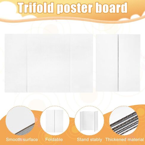 2 Pack Trifold Poster Board 36" x 24", White Corrugated Project Boards for Science Fairs, School Projects, Event Displays in Saudi Arabia