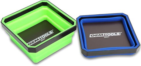 OEMTOOLS 26547 Magnetic Foldable Tray, 2 Pack, Collapsible Tool Organizer Tray Set, Silicone Magnetic Bowls For Holding Nuts And Bolts, Small Parts, DIY Gear, and Supplies, Blue And Green in Saudi Arabia