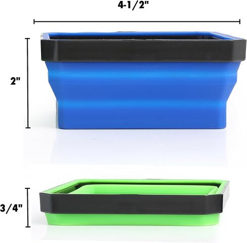 OEMTOOLS 26547 Magnetic Foldable Tray, 2 Pack, Collapsible Tool Organizer Tray Set, Silicone Magnetic Bowls For Holding Nuts And Bolts, Small Parts, DIY Gear, and Supplies, Blue And Green in Saudi Arabia
