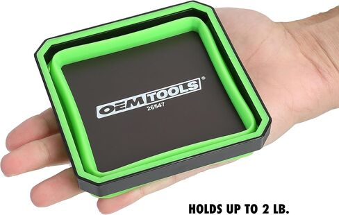 OEMTOOLS 26547 Magnetic Foldable Tray, 2 Pack, Collapsible Tool Organizer Tray Set, Silicone Magnetic Bowls For Holding Nuts And Bolts, Small Parts, DIY Gear, and Supplies, Blue And Green in Saudi Arabia