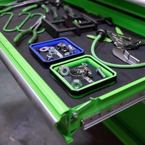 OEMTOOLS 26547 Magnetic Foldable Tray, 2 Pack, Collapsible Tool Organizer Tray Set, Silicone Magnetic Bowls For Holding Nuts And Bolts, Small Parts, DIY Gear, and Supplies, Blue And Green in Saudi Arabia