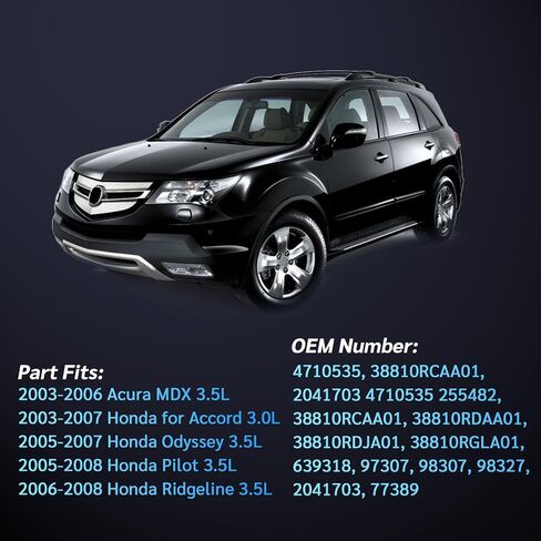 ضاغط تيار متردد مع قابض لـ 2003-2006 لـ Acura MDX 3.5L 2003-2008 لـ Honda لـ Accord Odyssey Pilot Ridgeline 3.0L 3.5L | ضاغط تكييف هواء للتبريد السريع وملاءمة دقيقة in Kuwait