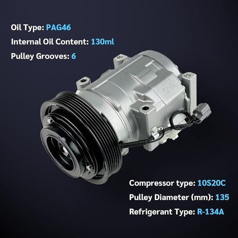 ضاغط تيار متردد مع قابض لـ 2003-2006 لـ Acura MDX 3.5L 2003-2008 لـ Honda لـ Accord Odyssey Pilot Ridgeline 3.0L 3.5L | ضاغط تكييف هواء للتبريد السريع وملاءمة دقيقة in Kuwait
