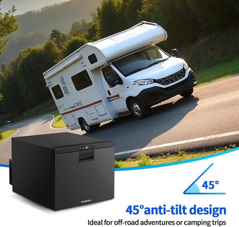 ثلاجة بدرج 12 فولت 52QT(50L) ثلاجة بفريزر RV 12 فولت، (-4 ℉-68 ℉) ثلاجة محمولة، مبرد سيارة للسفر وثلاجة السيارة، والسفر والتخييم ورحلات الطريق الخلفية، شاحنة فان SUV 12/24 فولت تيار مستمر in Kuwait