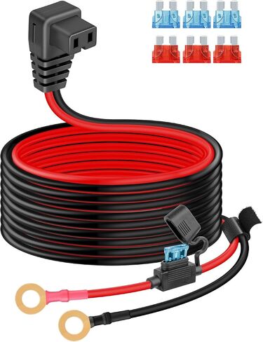 RIIEYOCA 14AWG 12V Refrigerator to O-Ring Battery Termina Power Cord, 90 Degrees 12V Car Fridge Power Cable Built in 15A/10A Fuse for Portable Fridges, Camping Coolers, etc(5FT/1.5M) in Saudi Arabia