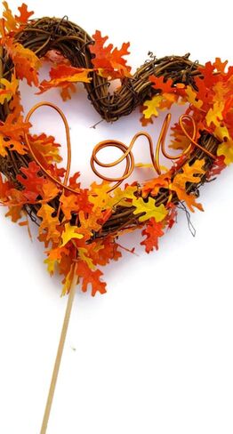Autumn Wedding Cake Topper With Orange Paper Leaves for Fall Theme Decorating in Saudi Arabia