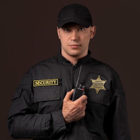 1 Pcs Sheriff Badge and 1 Pcs Deputy Sheriff Badge, Dress-Up Custom Metal Brooch Police Badges Pin Western Cop Star Old West Prop for Kids, Adults in Saudi Arabia