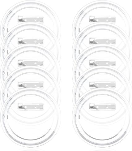 TIESOME 10 Set Clear Pins for Crafts, Plastic Button Making Kit Blank Pins Bulk Make Your Own Buttons Badge Maker Photo Buttons with Clear Cover for Crafts (2.28 Inch) in Kuwait