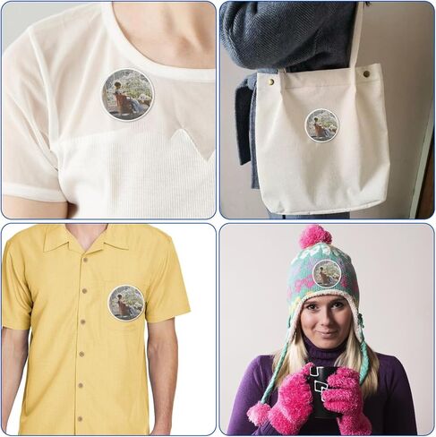 TIESOME 10 Set Clear Pins for Crafts, Plastic Button Making Kit Blank Pins Bulk Make Your Own Buttons Badge Maker Photo Buttons with Clear Cover for Crafts (2.28 Inch) in Kuwait