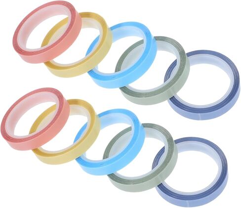 Gadpiparty 10 Rolls Post- Tape Wall Safe Tape Highlighter Strips Tabs Highlighter Tape Removable Index Label Stickers Cute Office Supplies Page Markers Adhesive Marking Tape BOPP in Kuwait