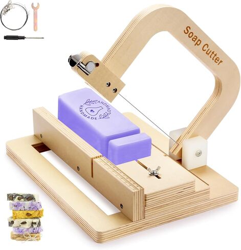 Soap Cutter, Wooden Soap Cutter Adjustable Wire Slicer Cutting Tool for Handmade Soap, Cheese & Candles DIY Soap Cutting (Light Wood) in Saudi Arabia