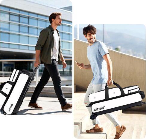 3 أكياس كرات بولينج بعجلات، وحقيبة كرات بولينج 3 بكرات كروية مع جيوب متعددة ومقبض قابل للسحب in Kuwait